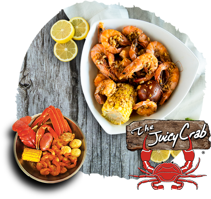 A Juicy Crab seafood boil shared at the table