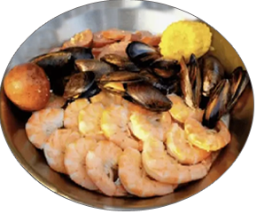 Combo 3 — 0.5 lb Shrimp (No Head), 0.5 lb Sausage, 0.5 lb Black Mussels, 1 Corn, 1 Potato
