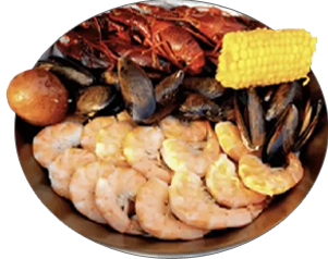 Combo 4 — 0.5 lb Crawfish, 0.5 lb Shrimp (No Head), 0.5 lb Black Mussels, 1 Corn, 1 Potato