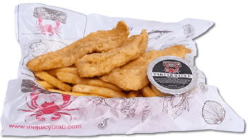 Fried Tilapia Basket — 4 pieces of battered, deliciously seasoned, and crunchy, fried tilapia.