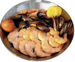 Combo 3 — 0.5 lb Shrimp (No Head), 0.5 lb Sausage, 0.5 lb Black Mussels, 1 Corn, 1 Potato