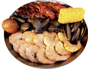 Combo 4 — 0.5 lb Crawfish, 0.5 lb Shrimp (No Head), 0.5 lb Black Mussels, 1 Corn, 1 Potato